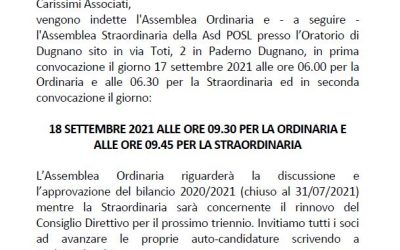 Convocazione Assemblea Ordinaria e Straordinaria